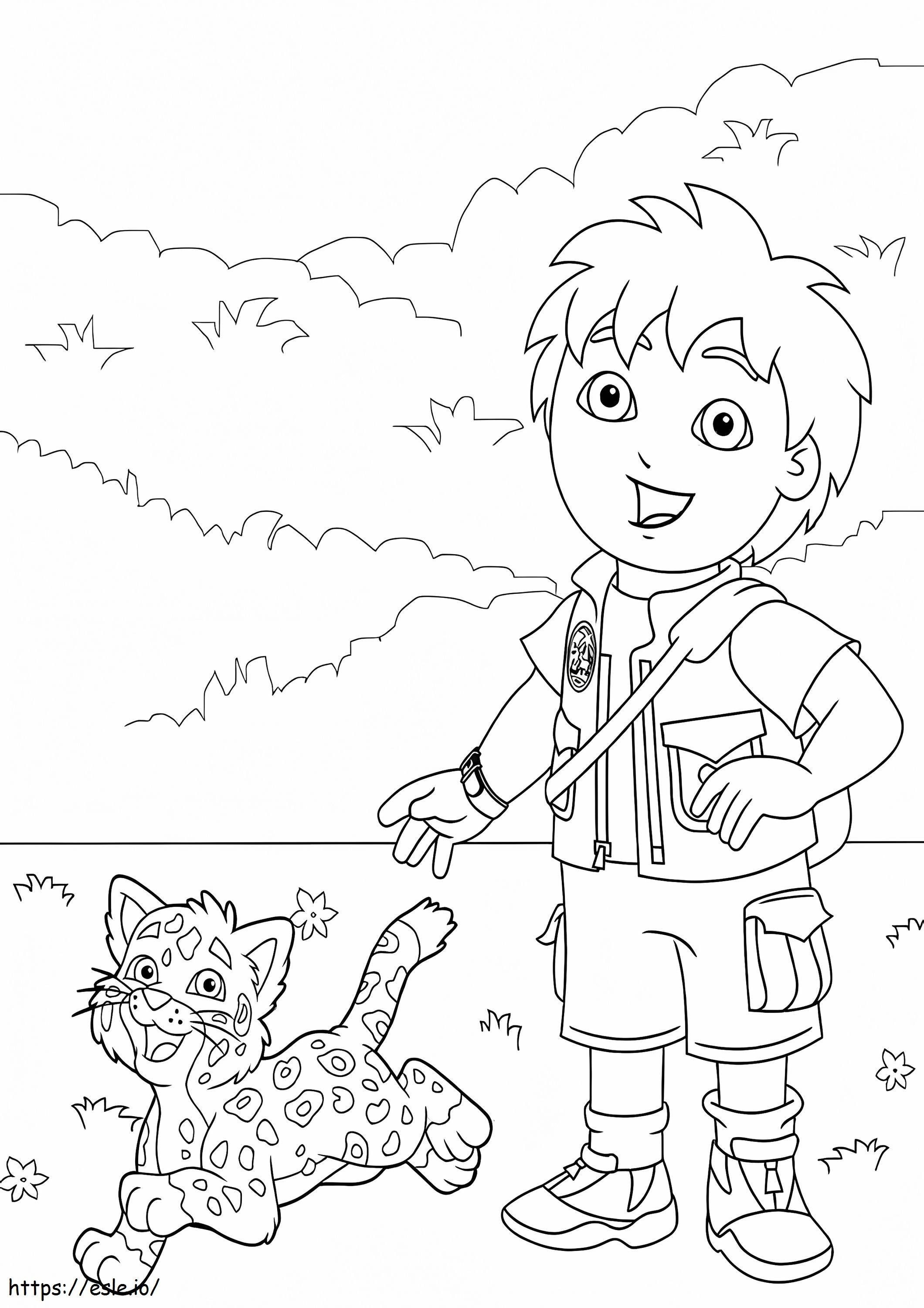 Stunning Diego And The Baby Jaguar coloring page