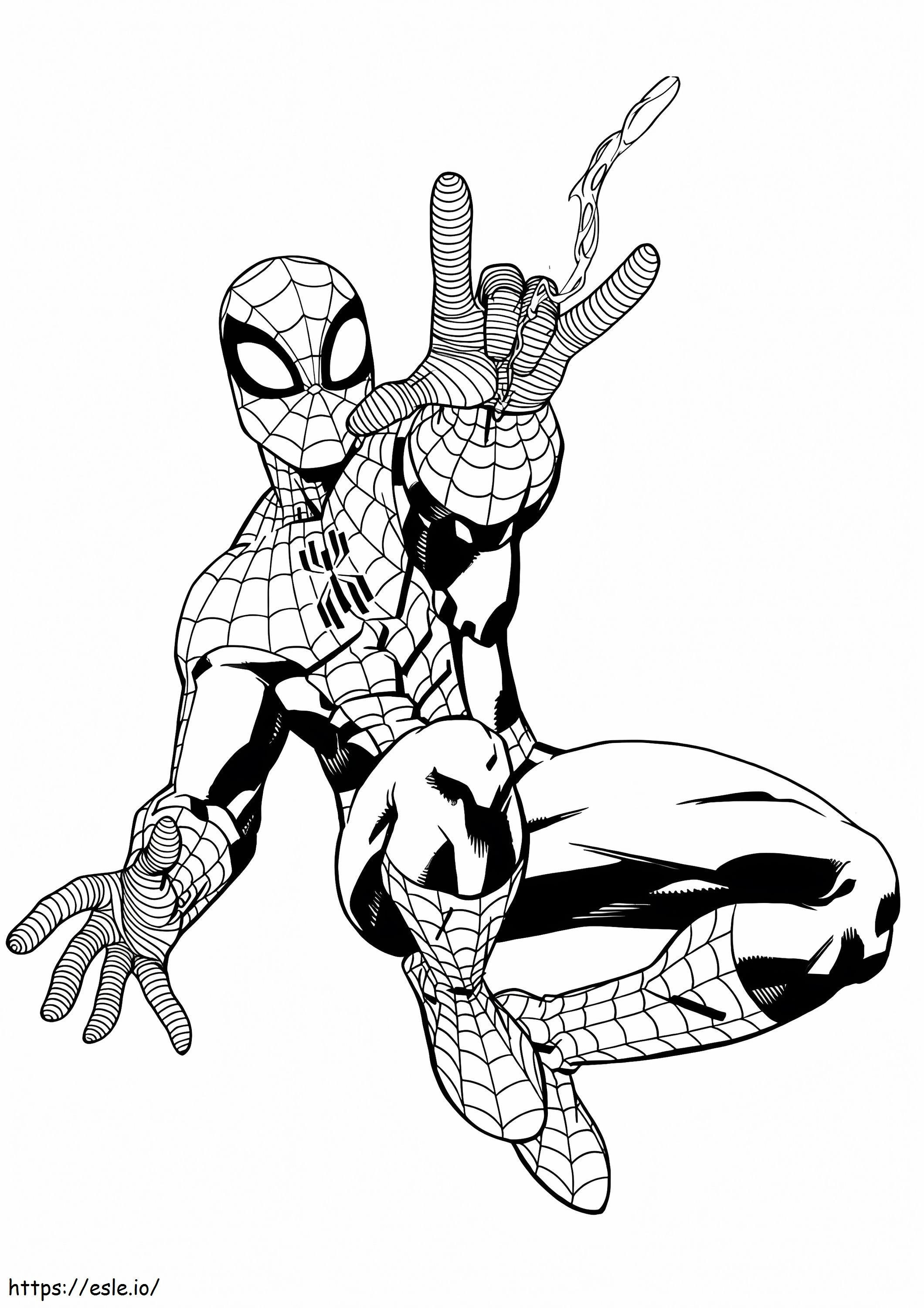 Coloriage Spiderman a l'air cool à imprimer dessin