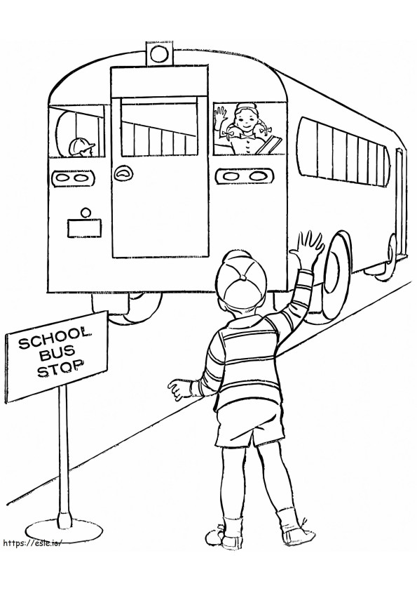 School Bus Stop coloring page