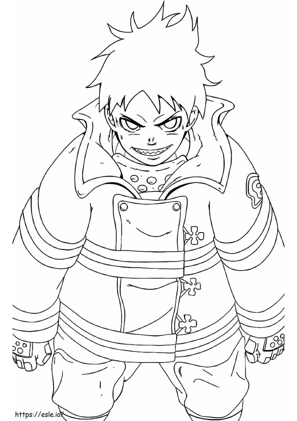 Shinra Kusakabe From Fire Force coloring page