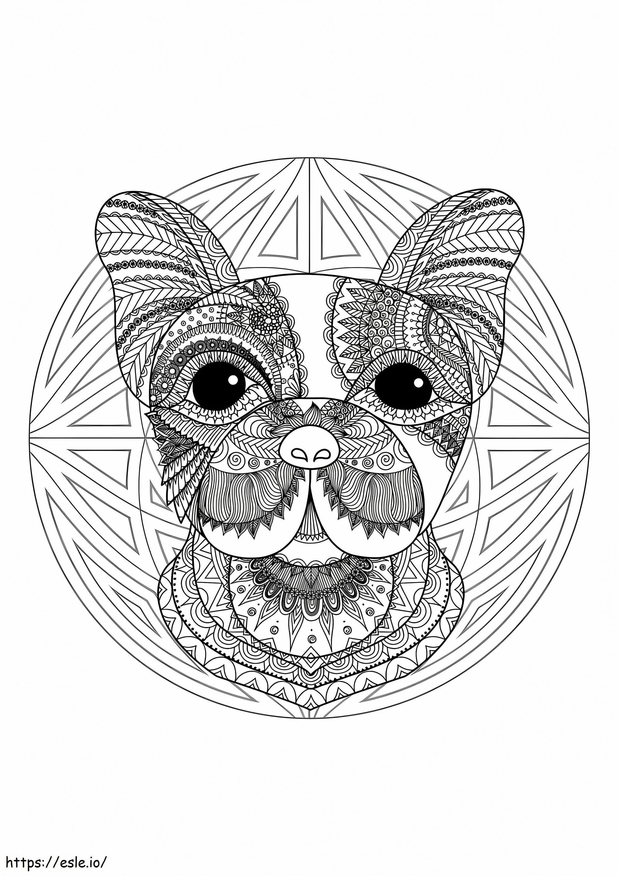 Mandala degli animali del bulldog 724X1024 da colorare