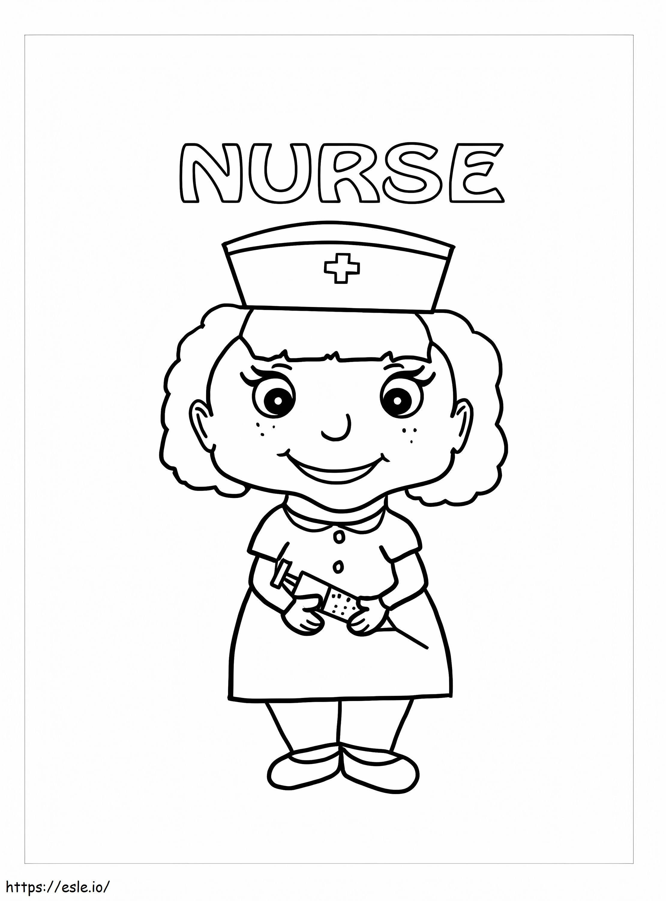 Boa enfermeira para colorir