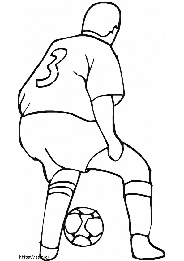Soccer Player Number 3 coloring page