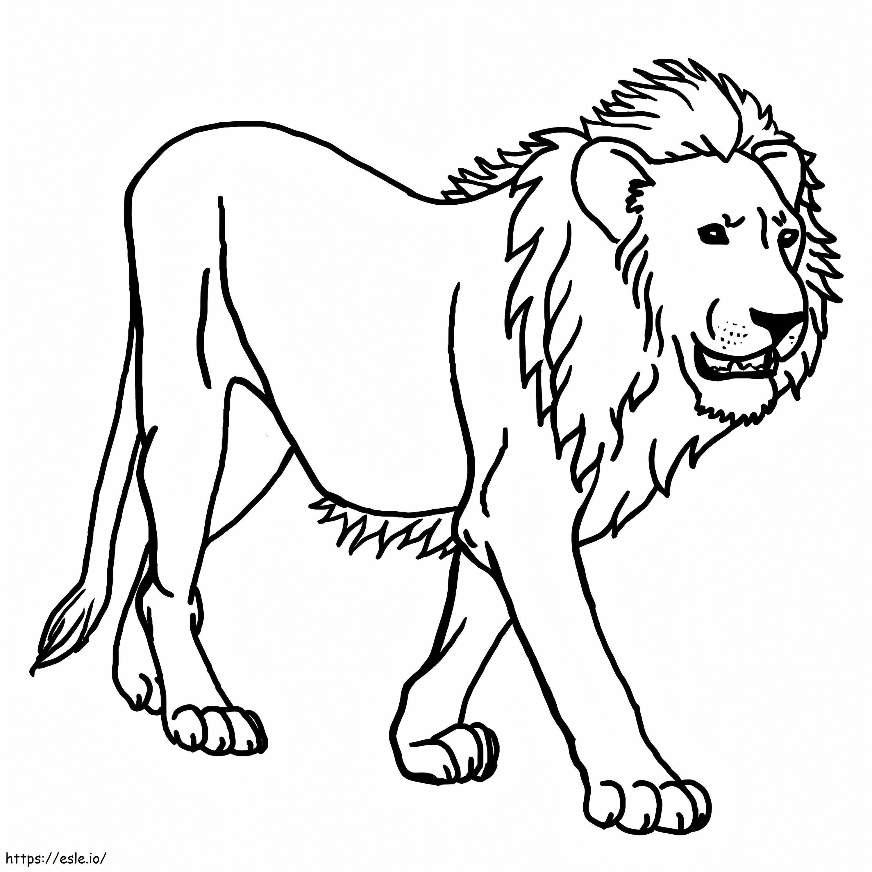 Coloriage Lion qui marche à imprimer dessin