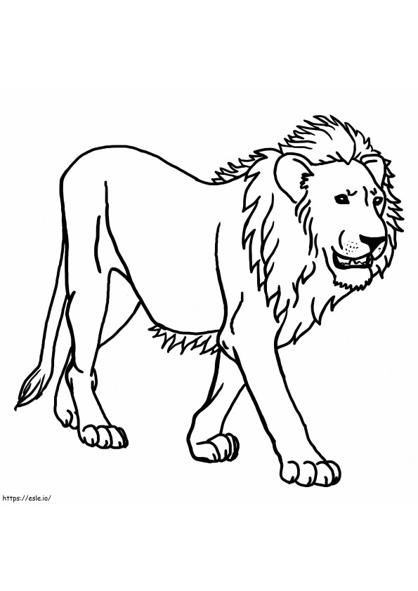 Coloriage Lion qui marche à imprimer dessin