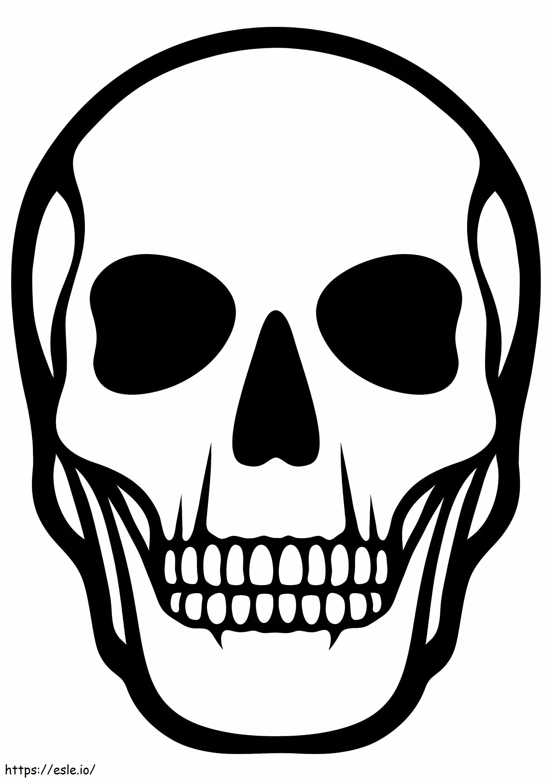 Coloriage 1526903394 Squelette de crâne humain A4 à imprimer dessin