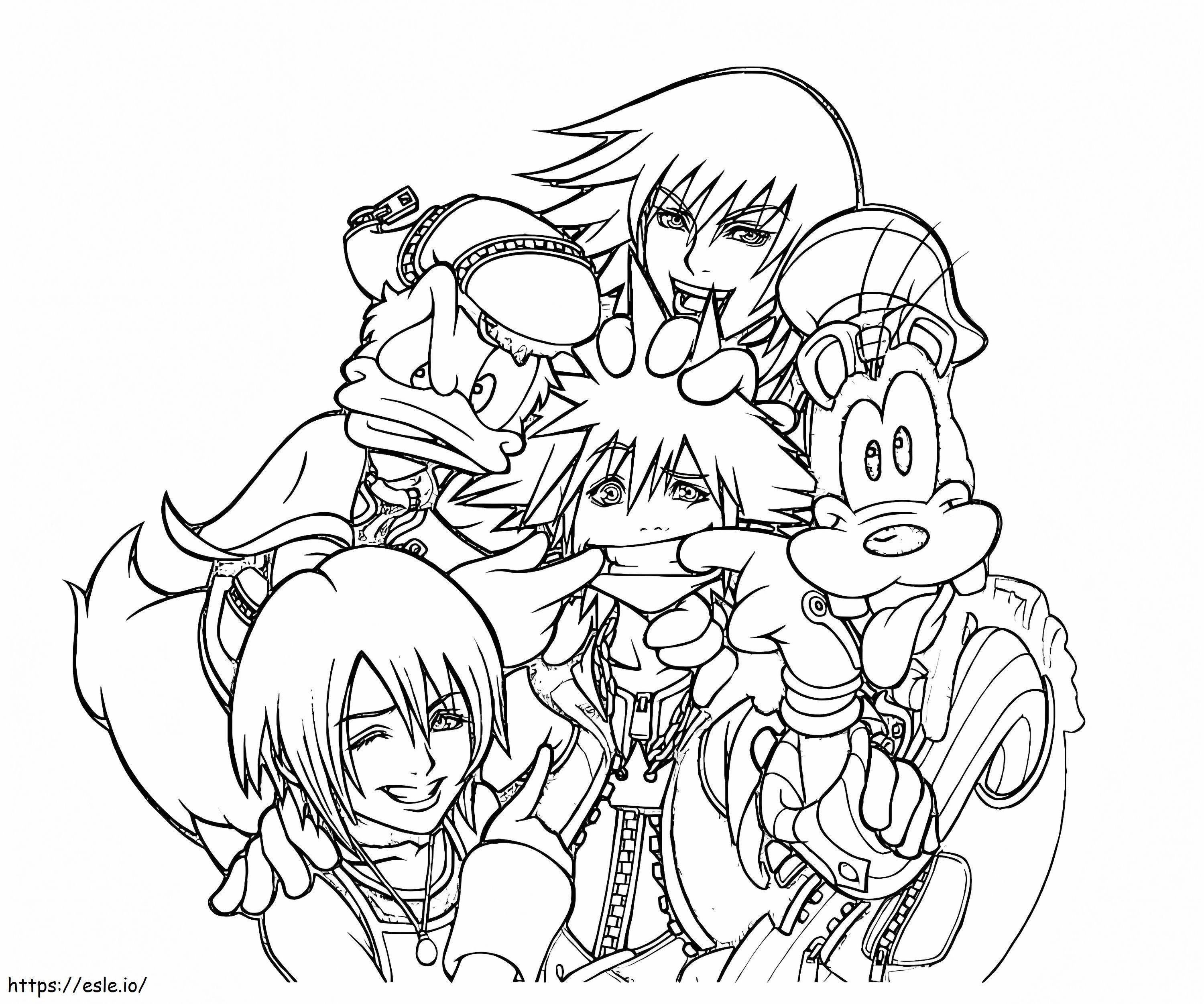 Personajes divertidos de Kingdom Hearts para colorear