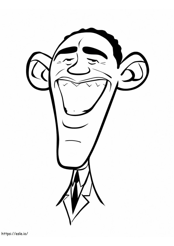 Caricatura de Barack Obama para colorear