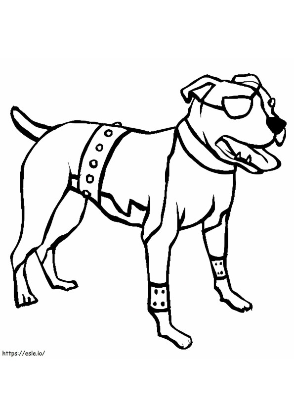 One Eyed Pitbull coloring page