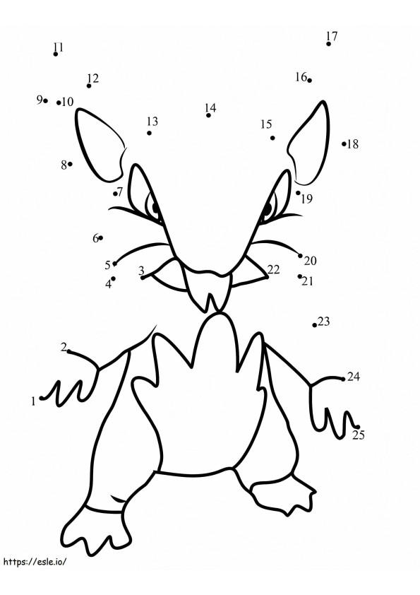 Coloriage Rattata Pokémon Point à Point à imprimer dessin