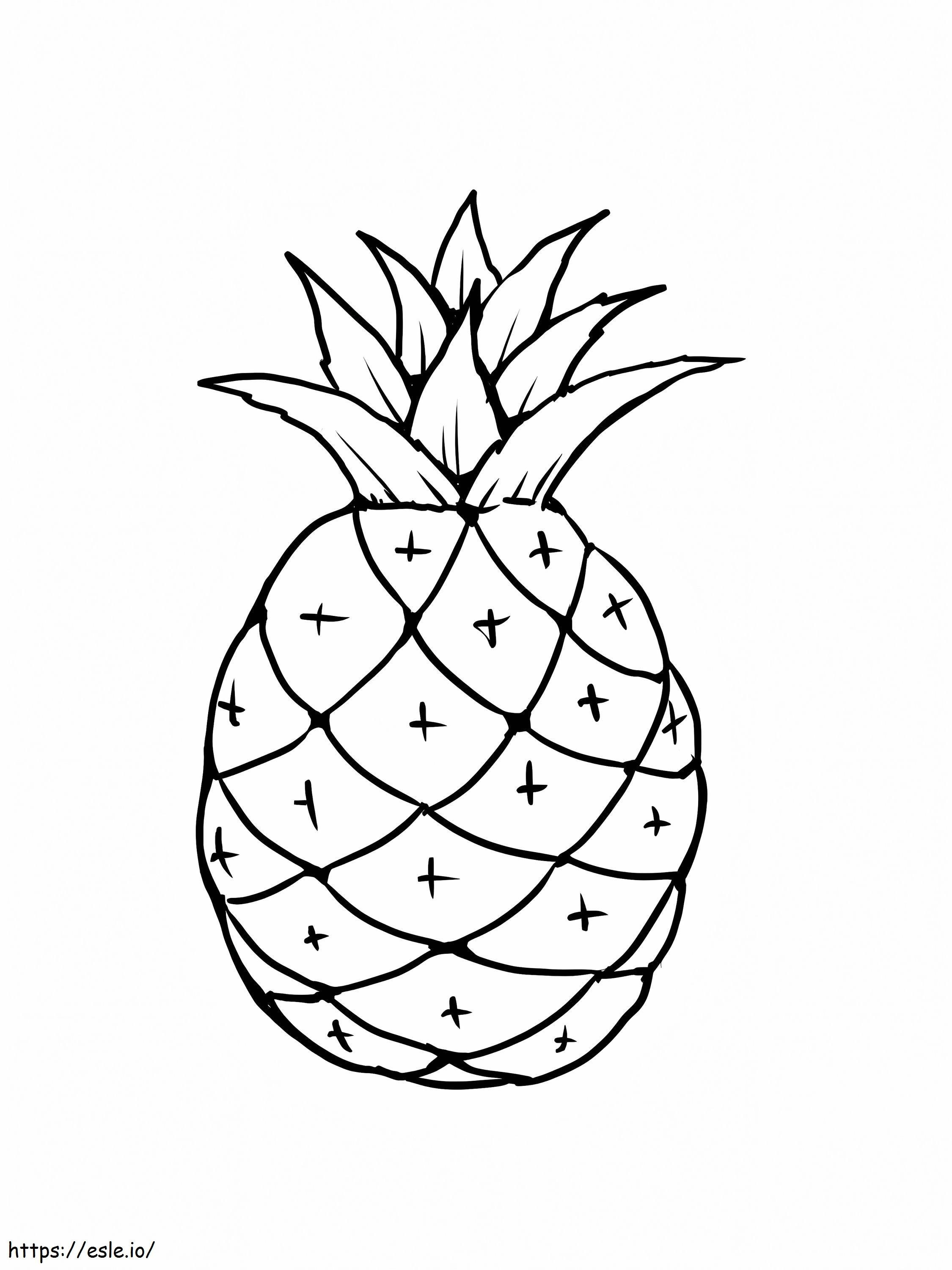 Basic Pineapple coloring page