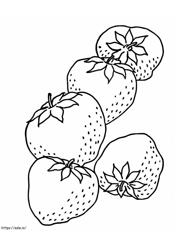 Coloriage Cinq fraises de base à imprimer dessin