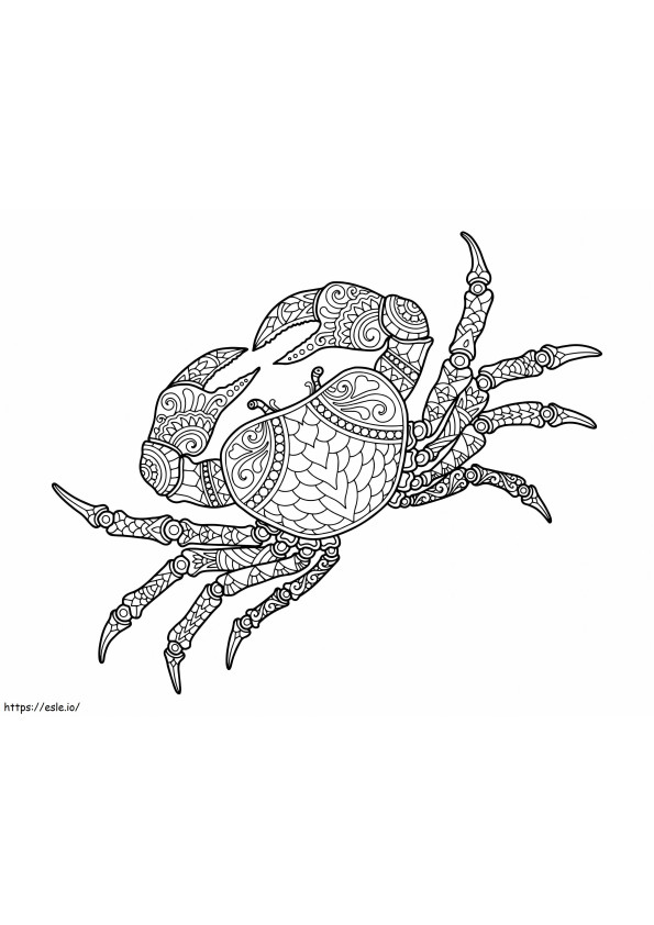 Mandala Crab coloring page