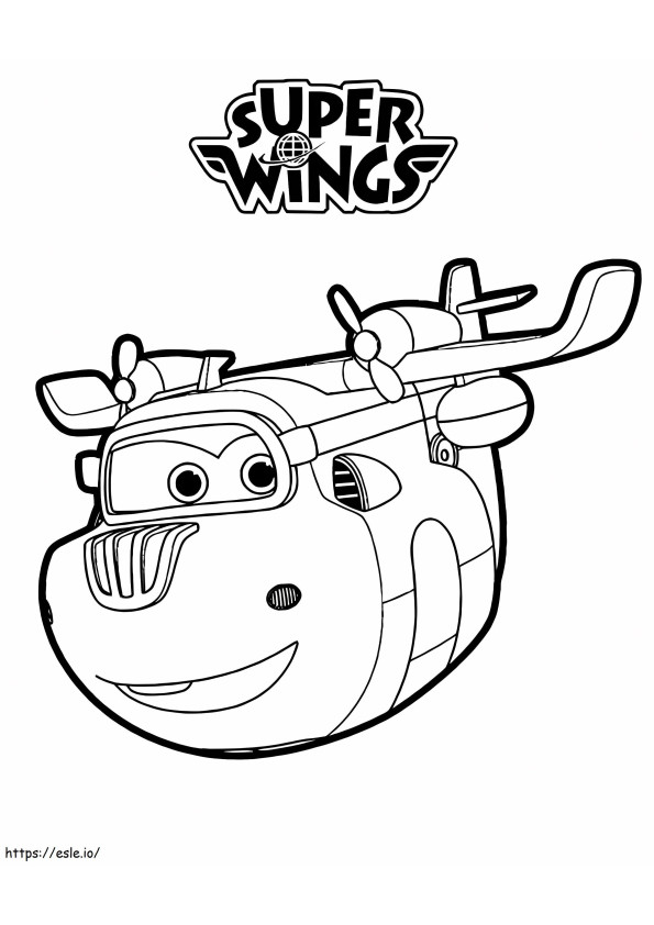 Donnie Super Wings glimlacht kleurplaat kleurplaat