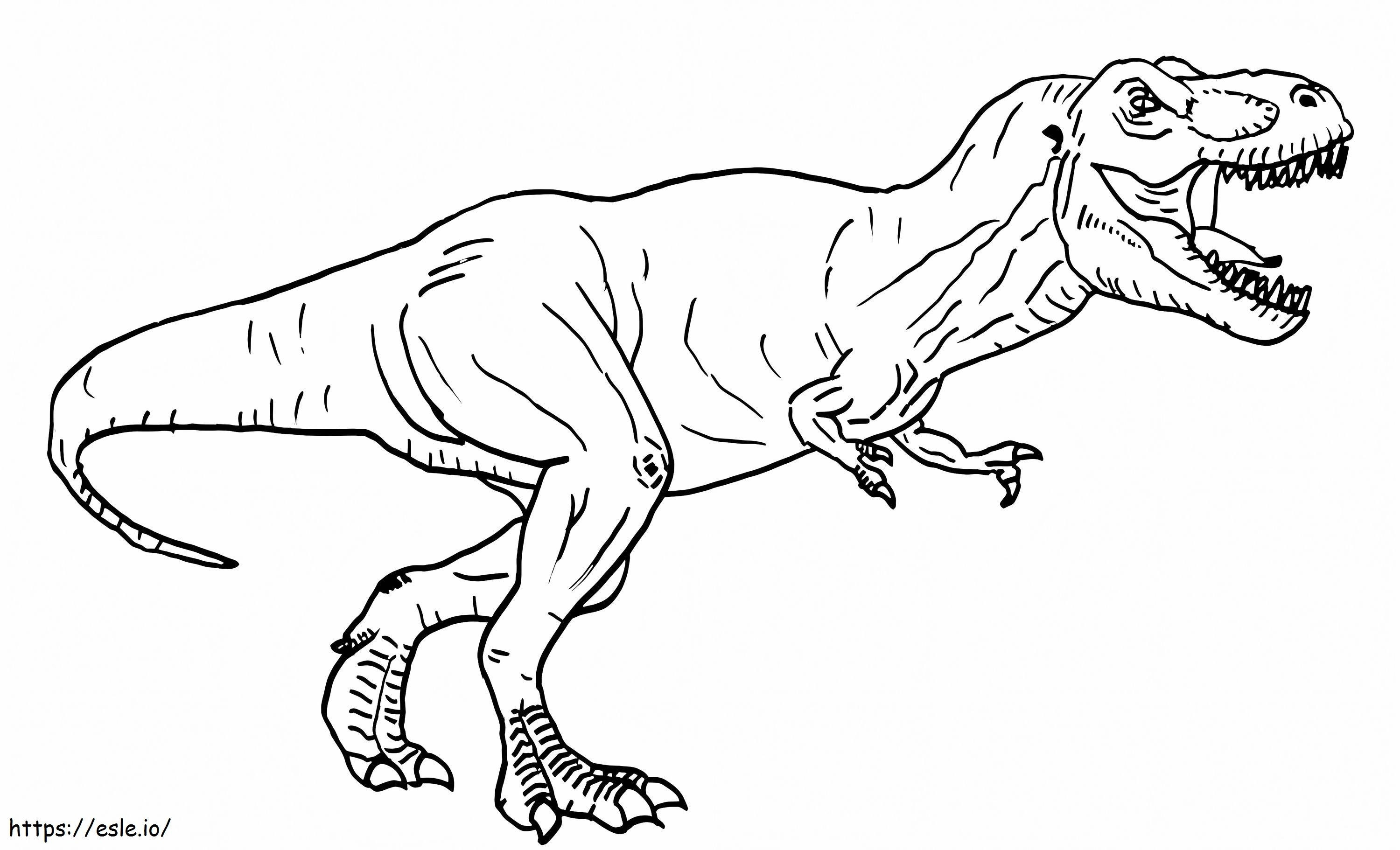 T Rex no mundo jurássico para colorir