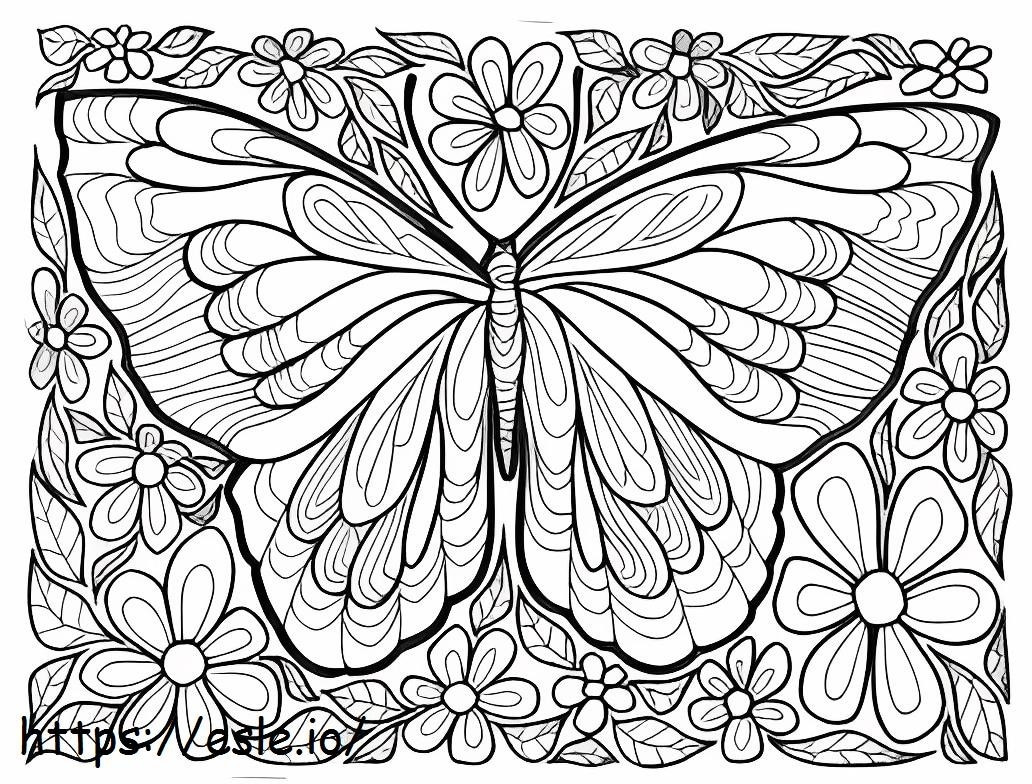 Coloriage Papillon pour soulager le stress à imprimer dessin
