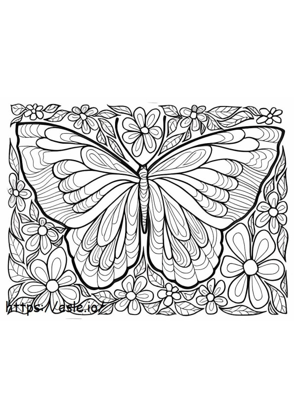Coloriage Papillon pour soulager le stress à imprimer dessin
