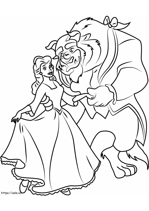 1532310040 Belle And Beast A4 coloring page