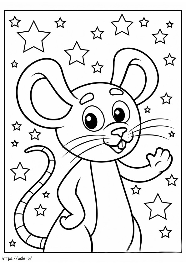 Rato e estrela para colorir
