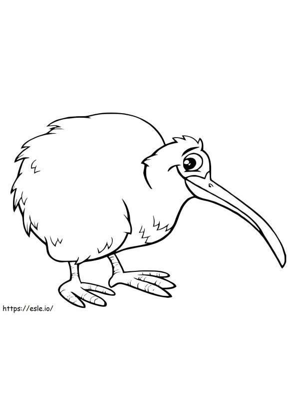 Coloriage Oiseau Kiwi souriant à imprimer dessin