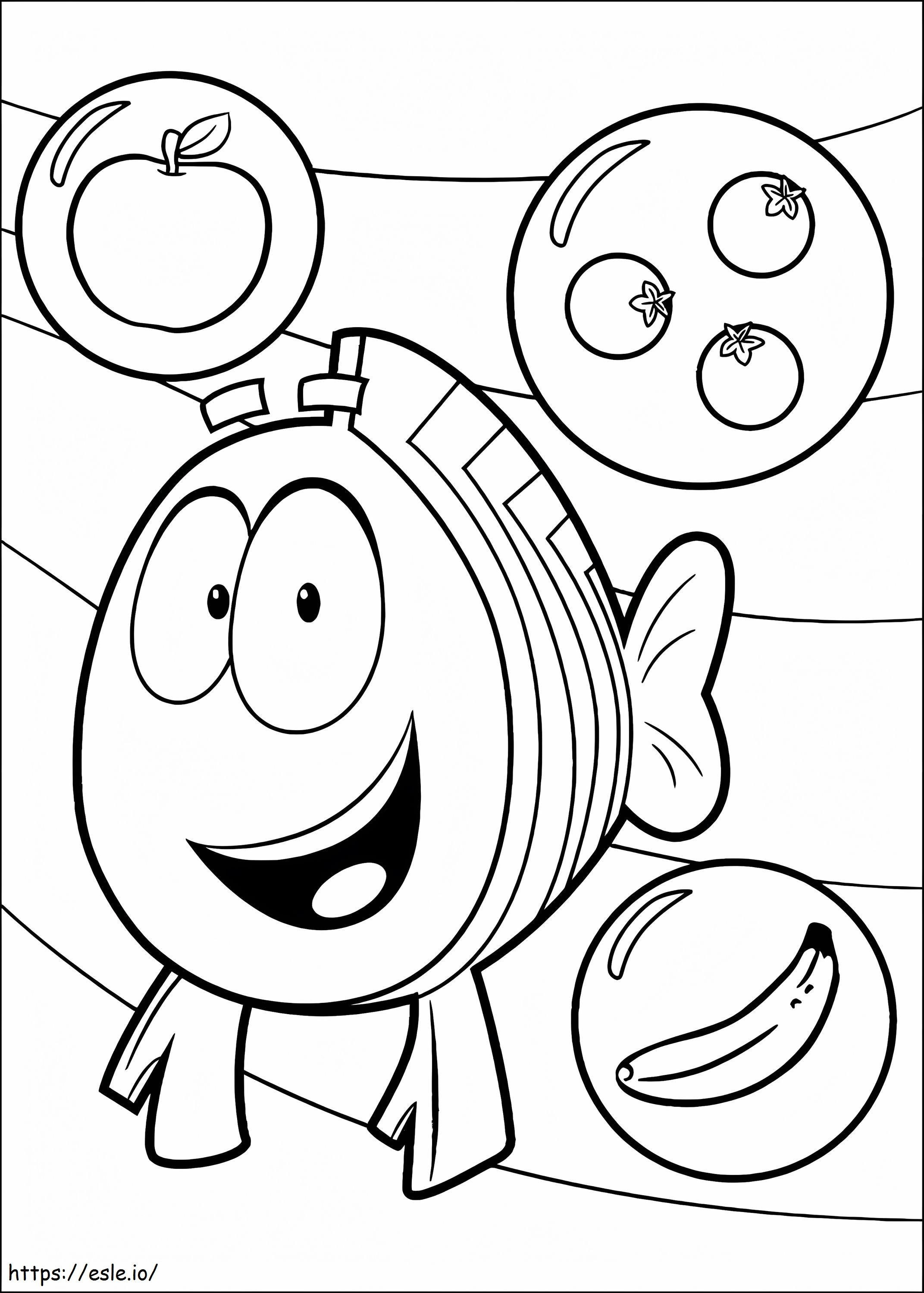 Mr. Grouper And Fruits coloring page