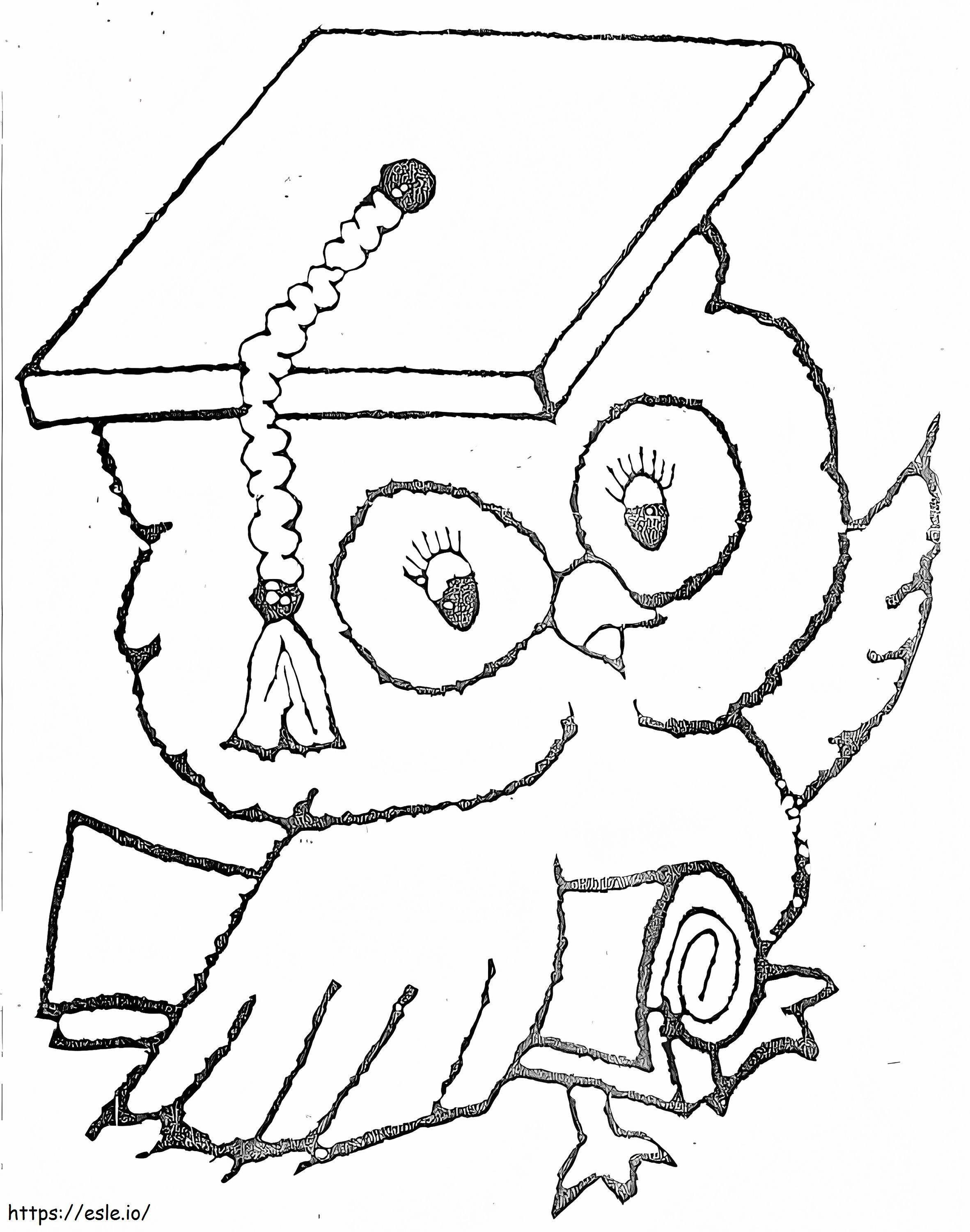 Graduation Owl coloring page