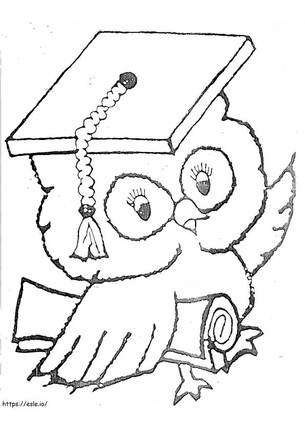 Graduation Owl coloring page
