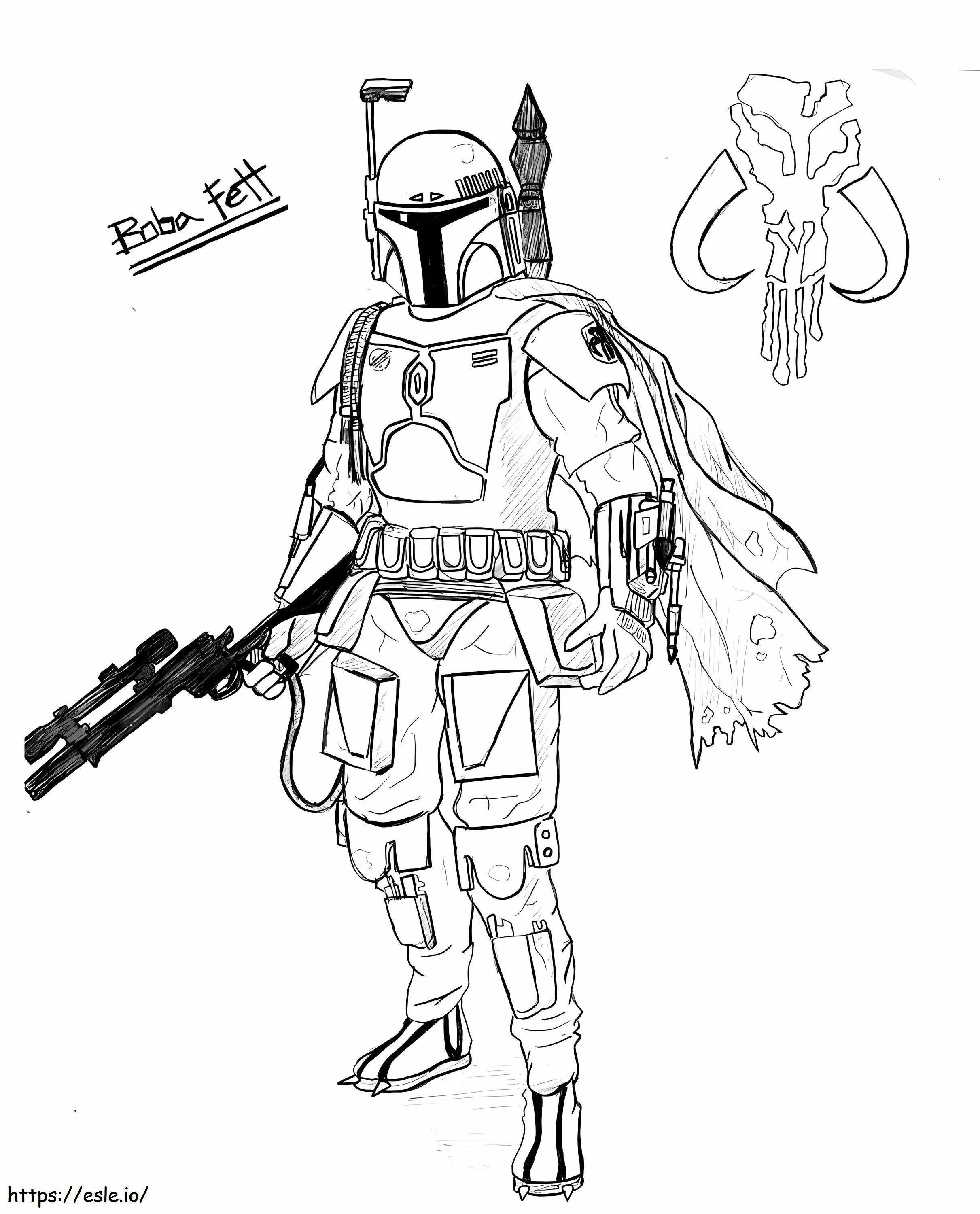 Star Wars Boba Fett coloring page