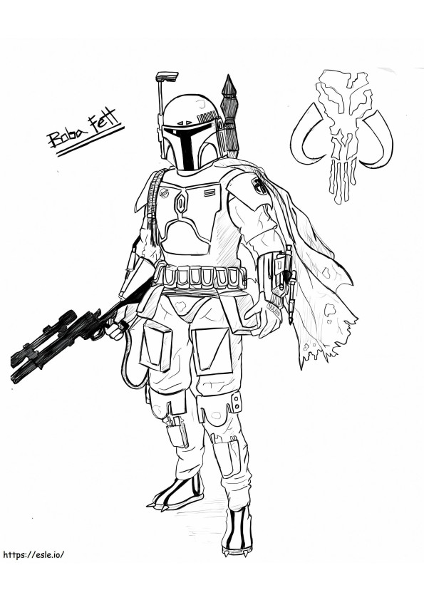 Star Wars Boba Fett coloring page