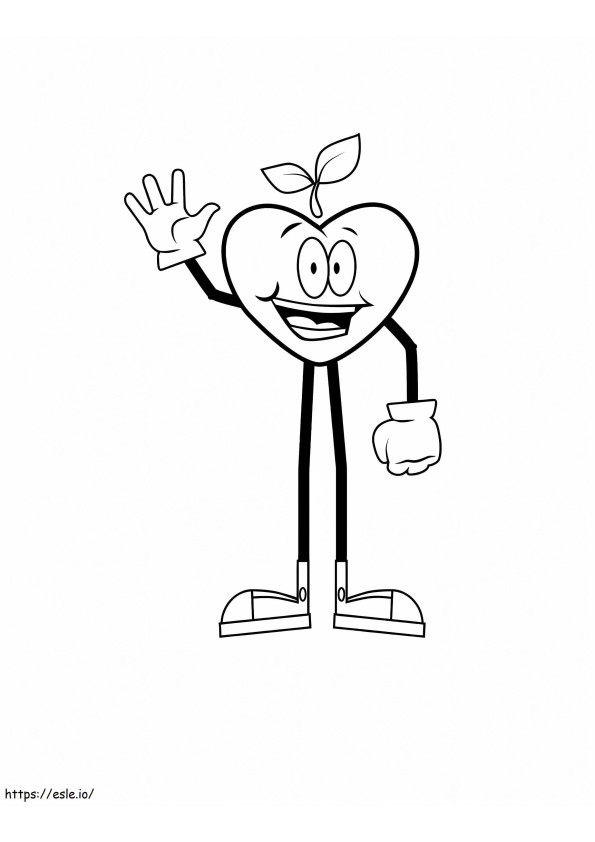 Happy Apple coloring page