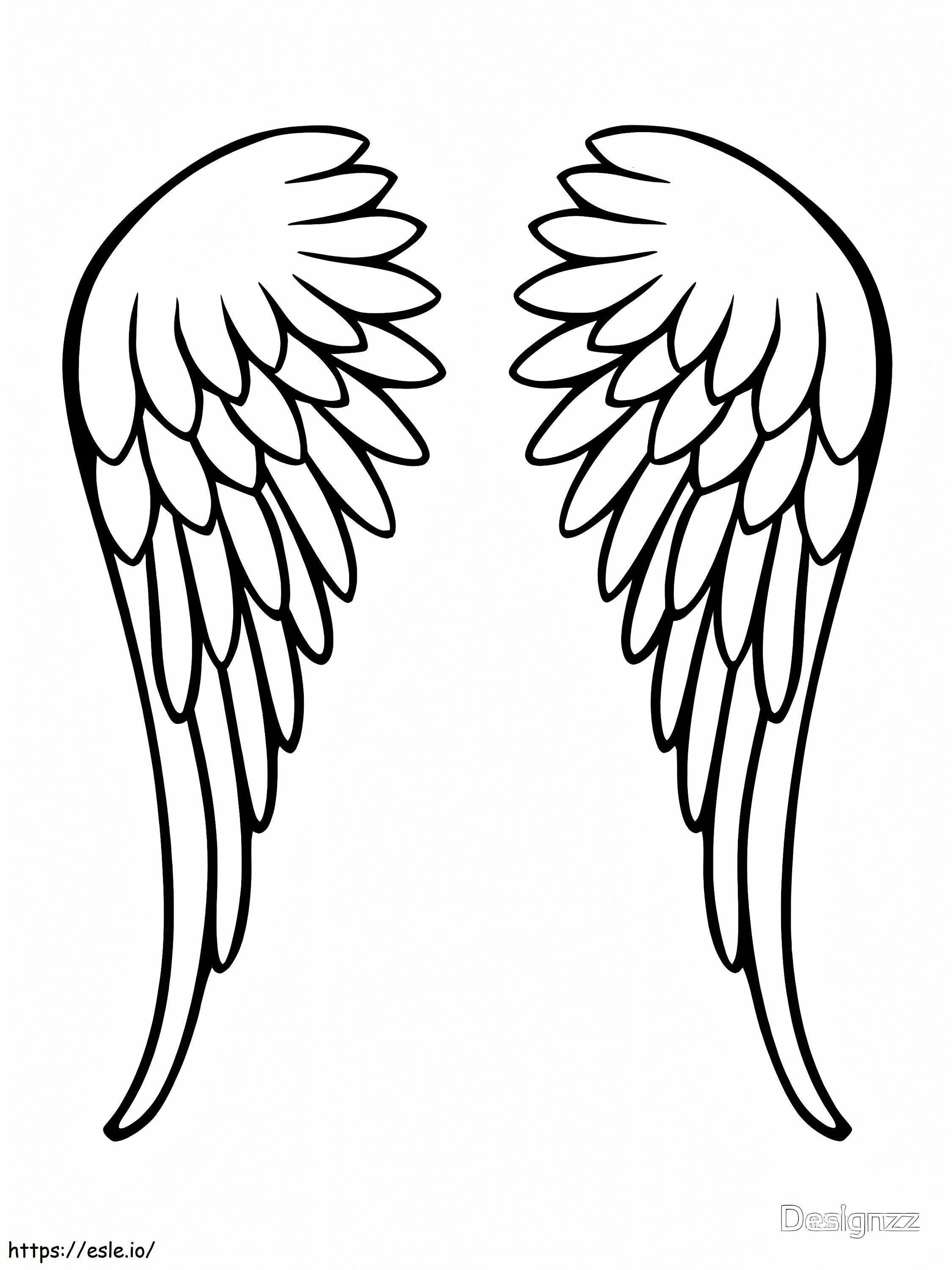 天使の羽5 ぬりえ - 塗り絵