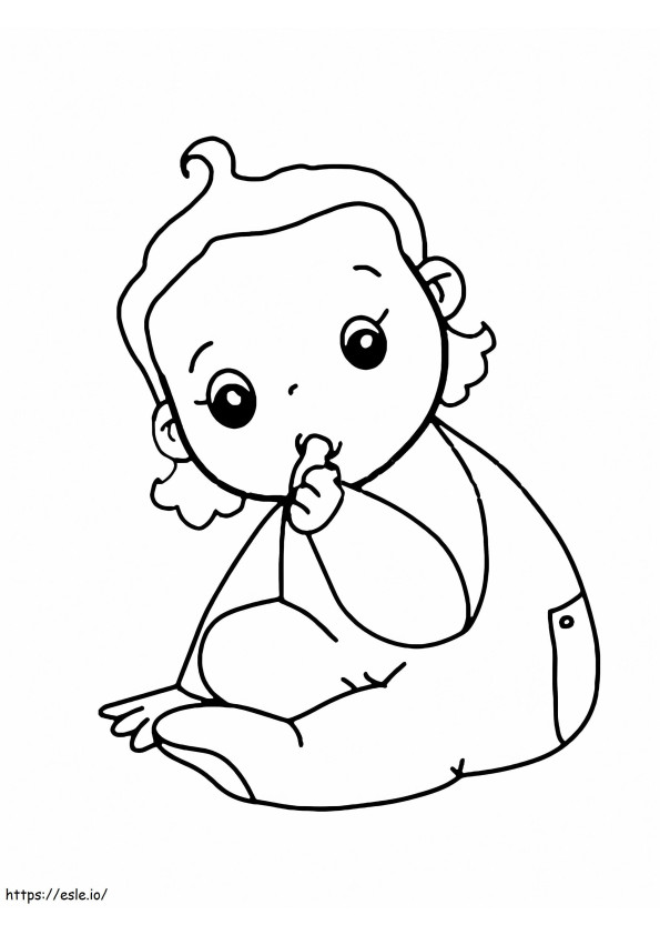 女の赤ちゃん ぬりえ - 塗り絵