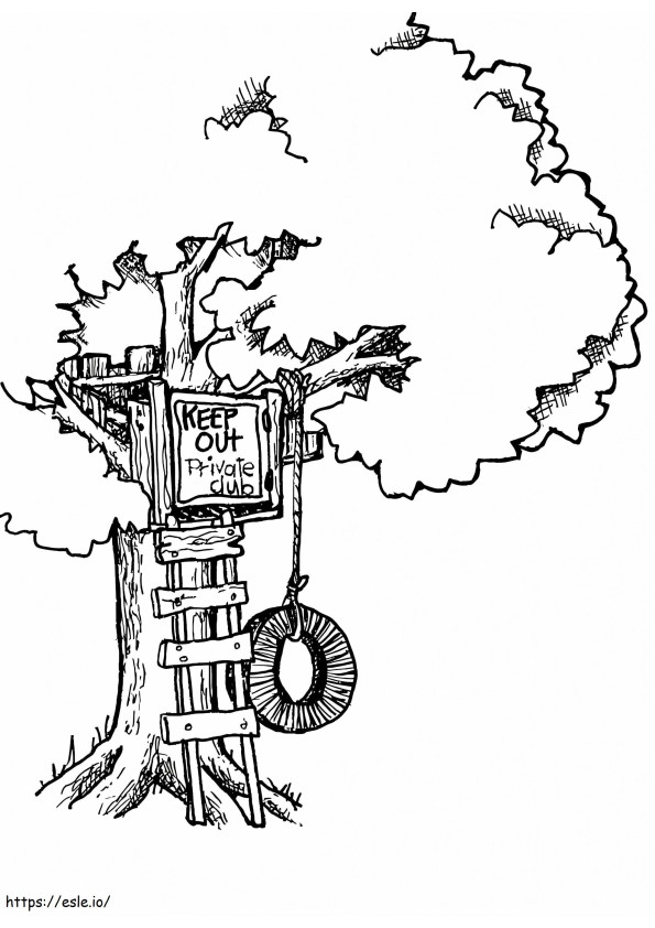 Treehouse 4 coloring page