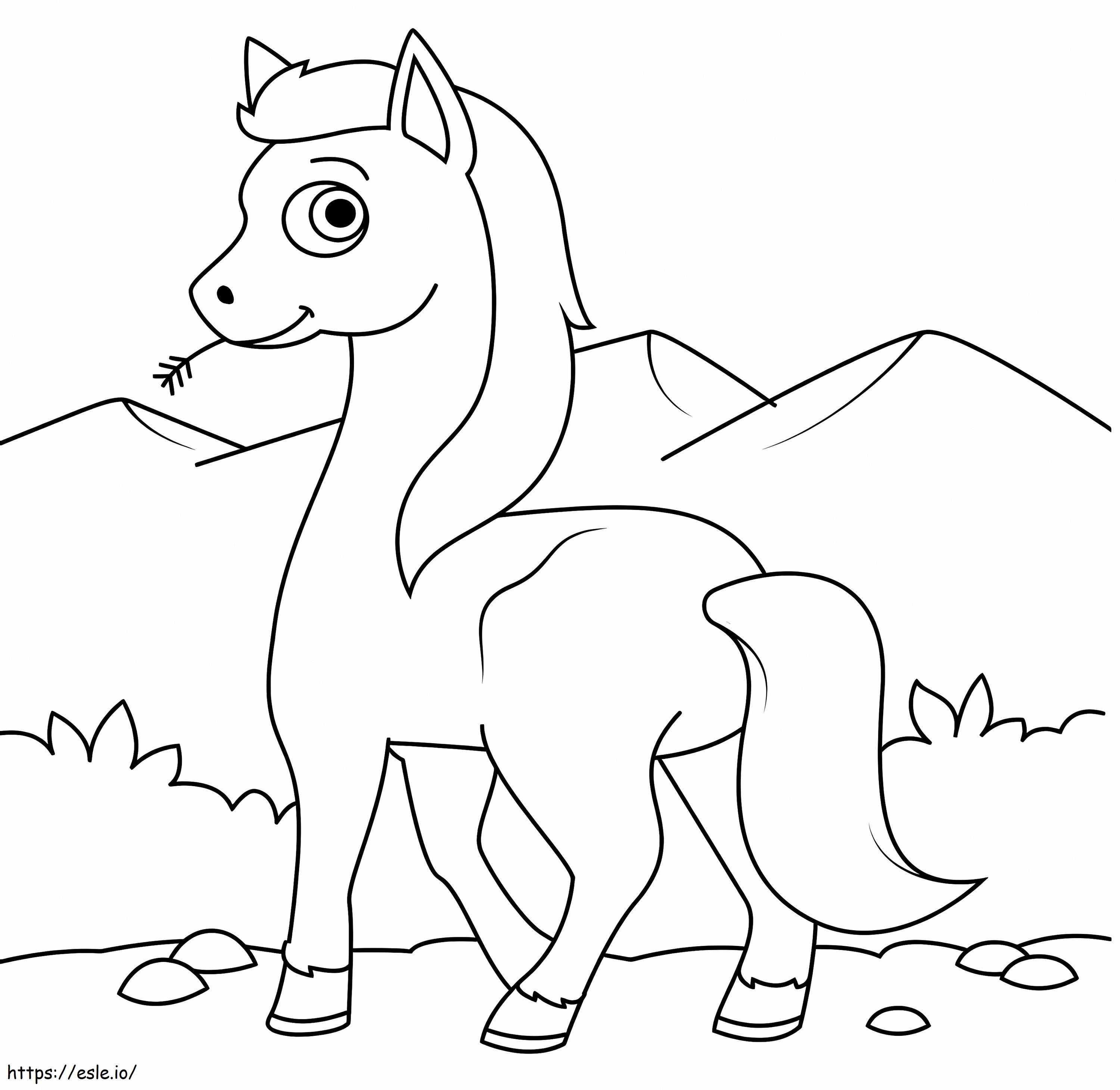 Cute Wild Horse Coloring Page - Free Printable for Kids