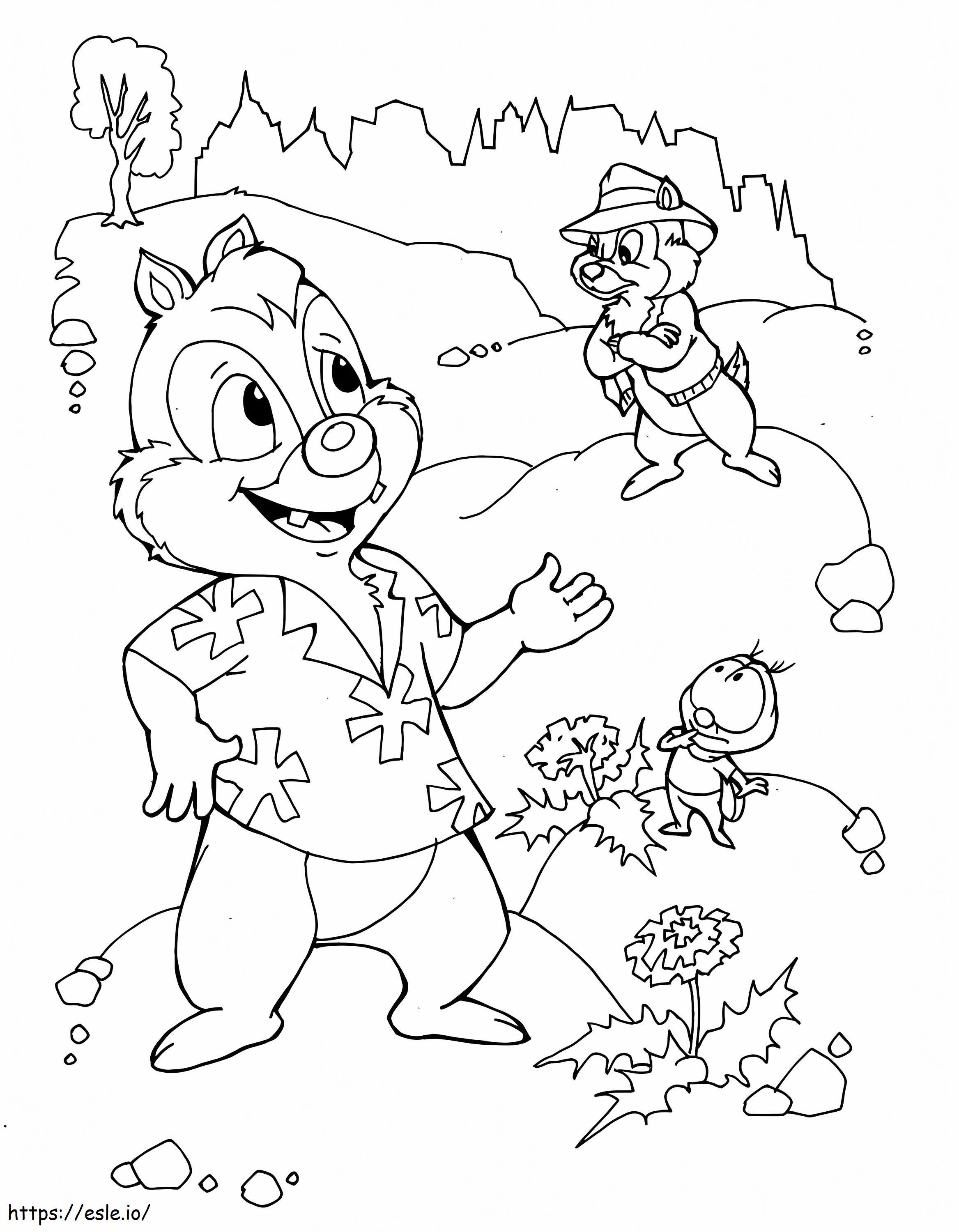 Chip und Dale Rangers: Ausmalbild zum Ausdrucken