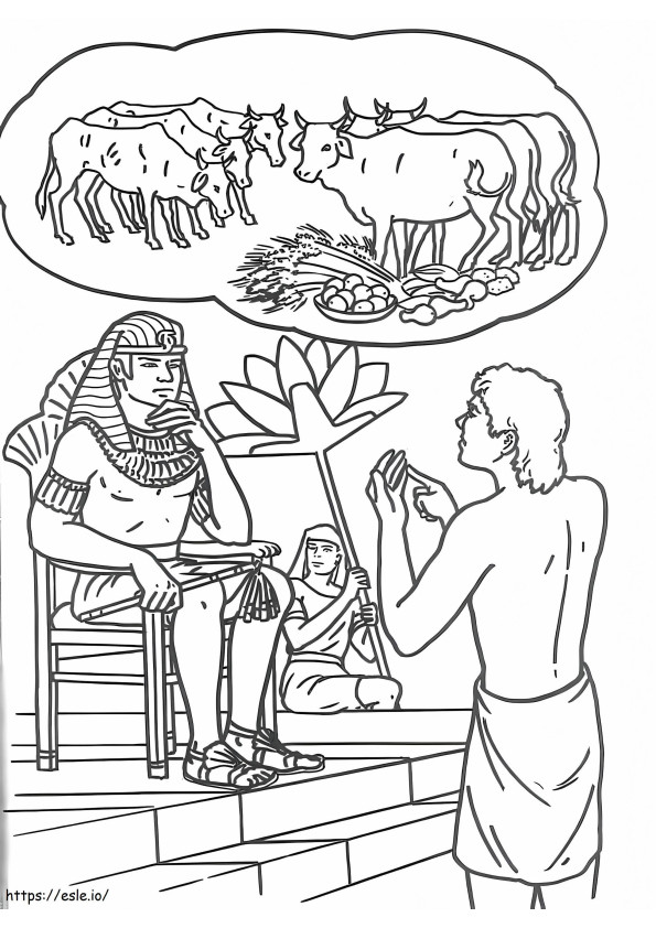 Coloriage Bible du bétail de Joseph à imprimer dessin