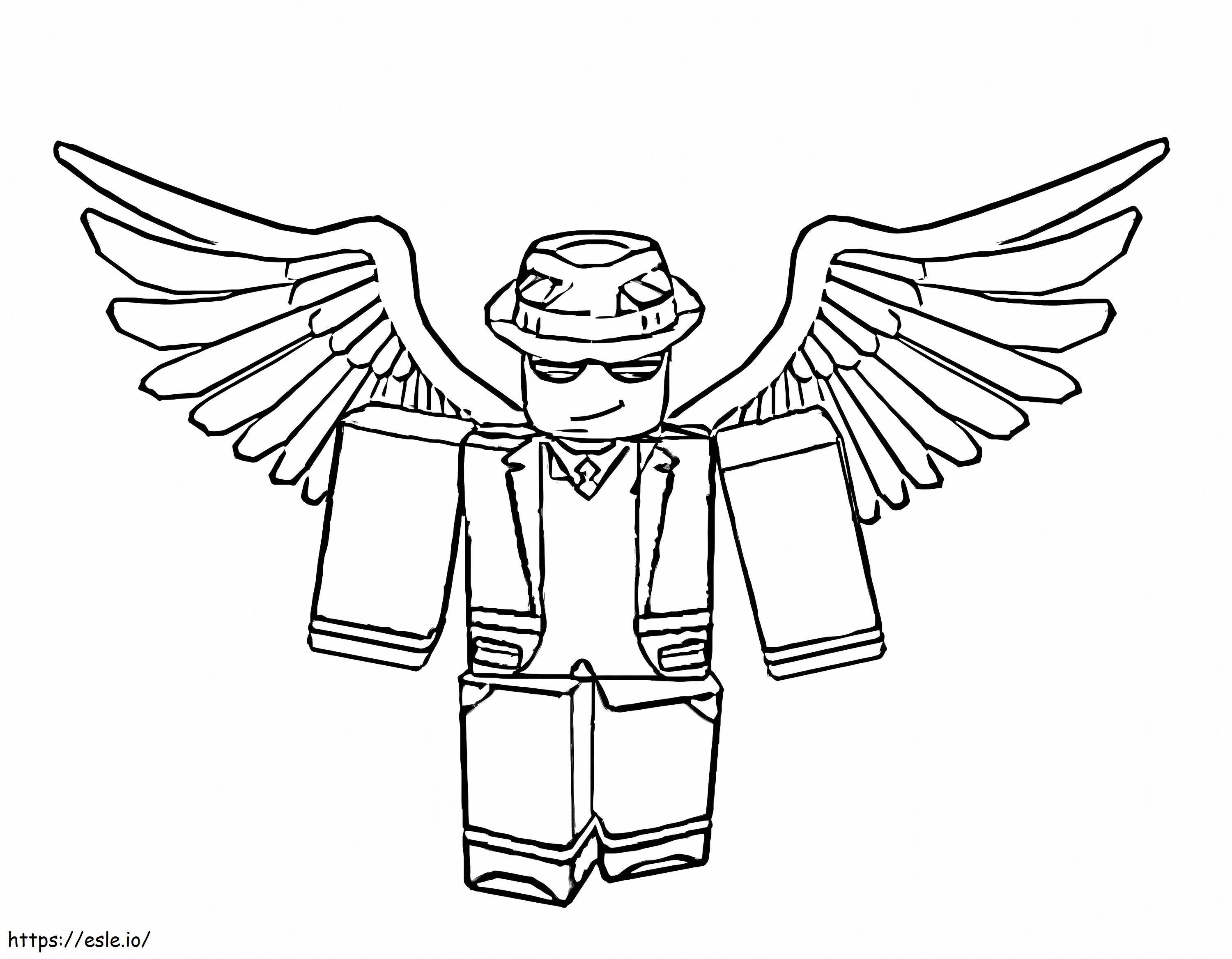 Cool Roblox Character With Wings coloring page