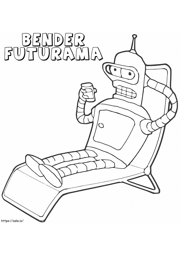 Bender Drinking coloring page