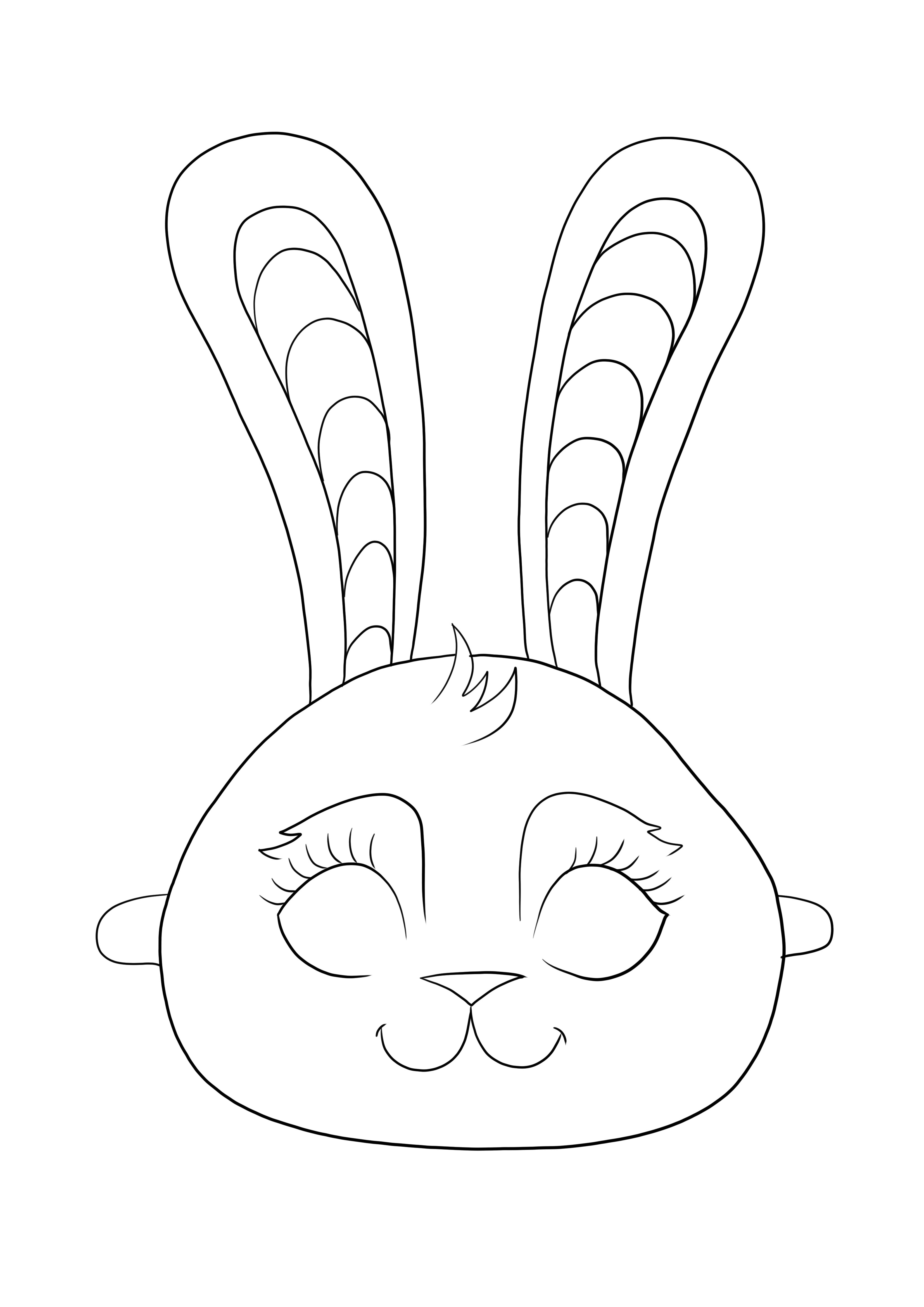 Her yaştan çocuklar için ücretsiz Paskalya tavşanı maskesi