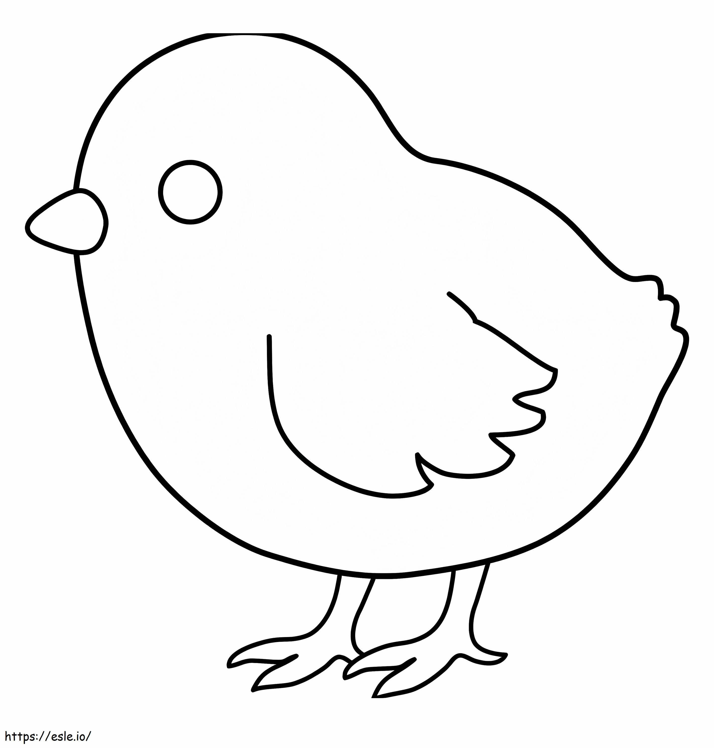 Yksinkertainen Chick värityskuva