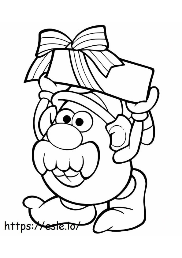Mr. Potato Head con caja de regalo para colorear