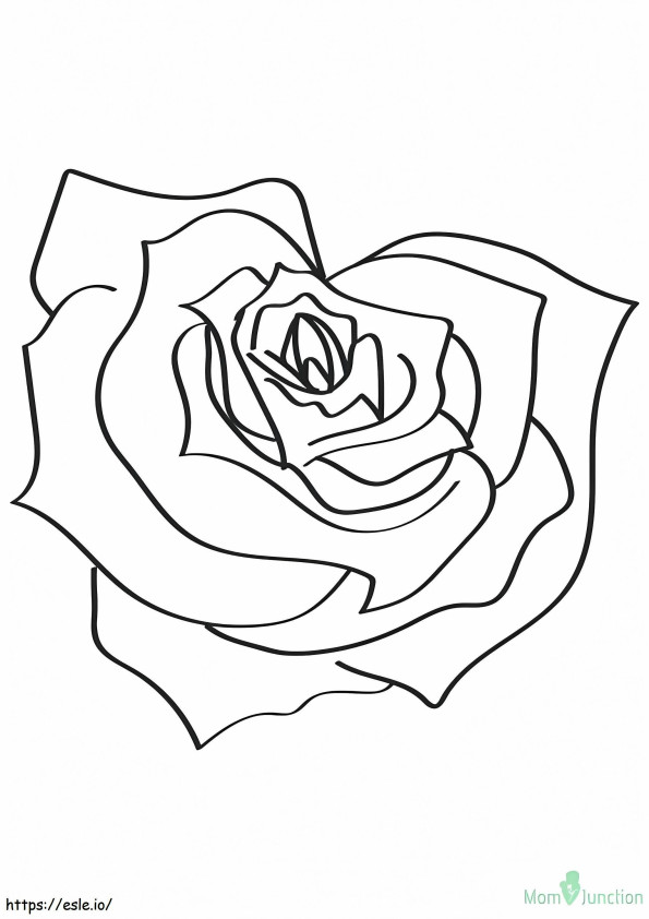 1526201737 Sydämen muotoinen ruusu 16 A4 värityskuva