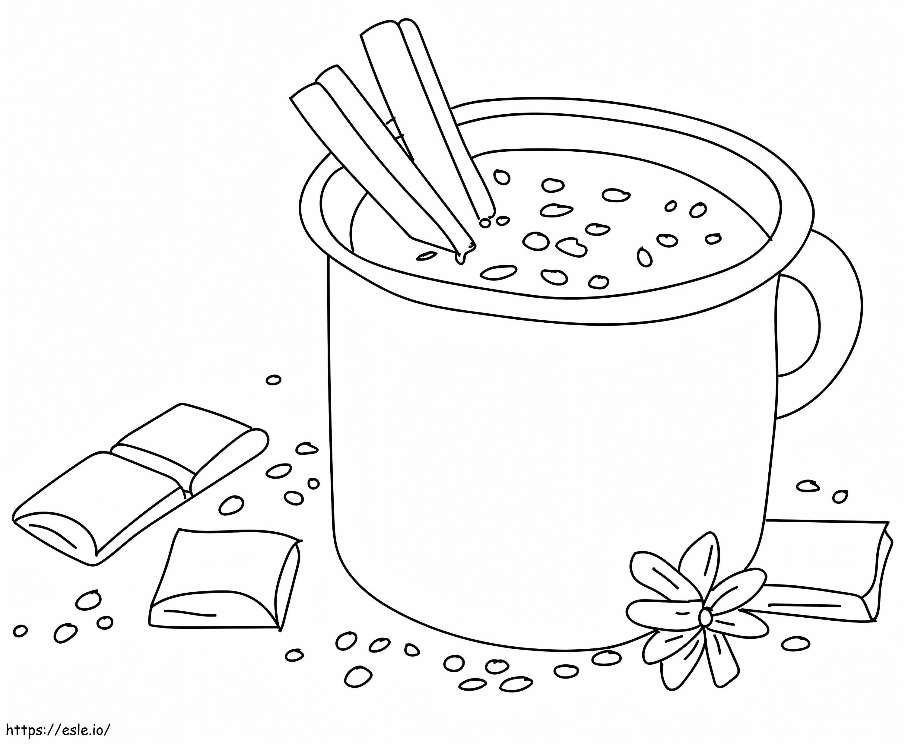 Making Hot Chocolate coloring page