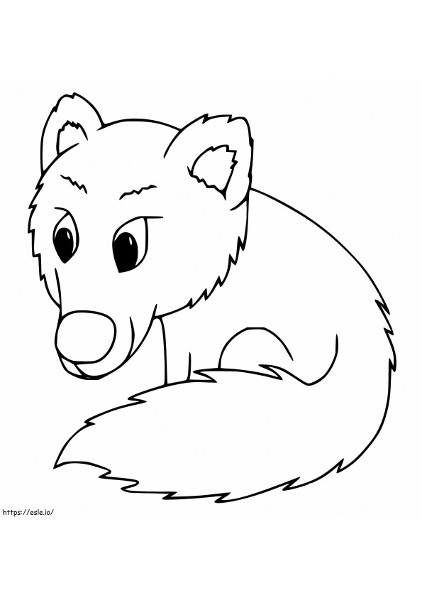 Furry Cute Fox coloring page