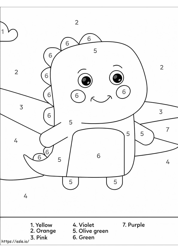 Dinosaur Smiles Color By Number coloring page