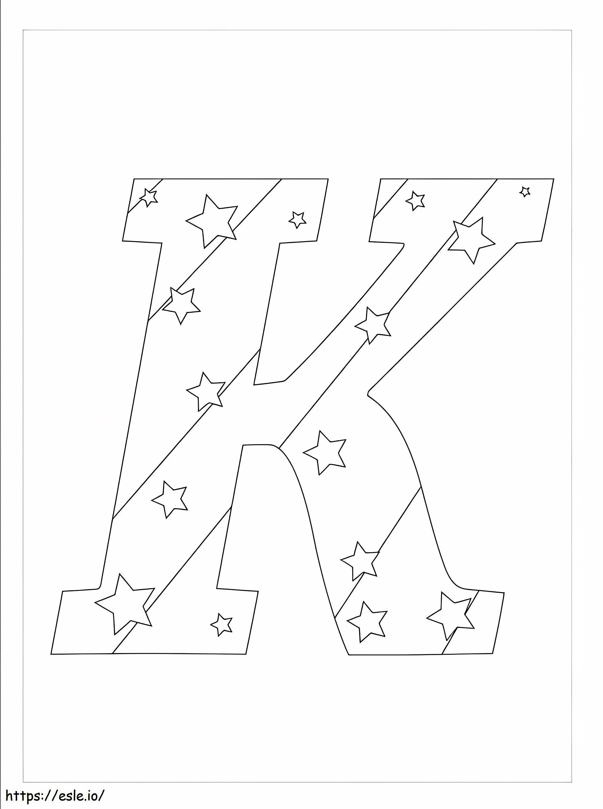 Letter K Star coloring page