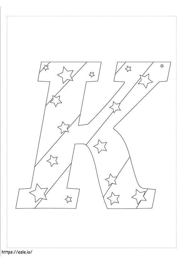 Letra K Estrella para colorear