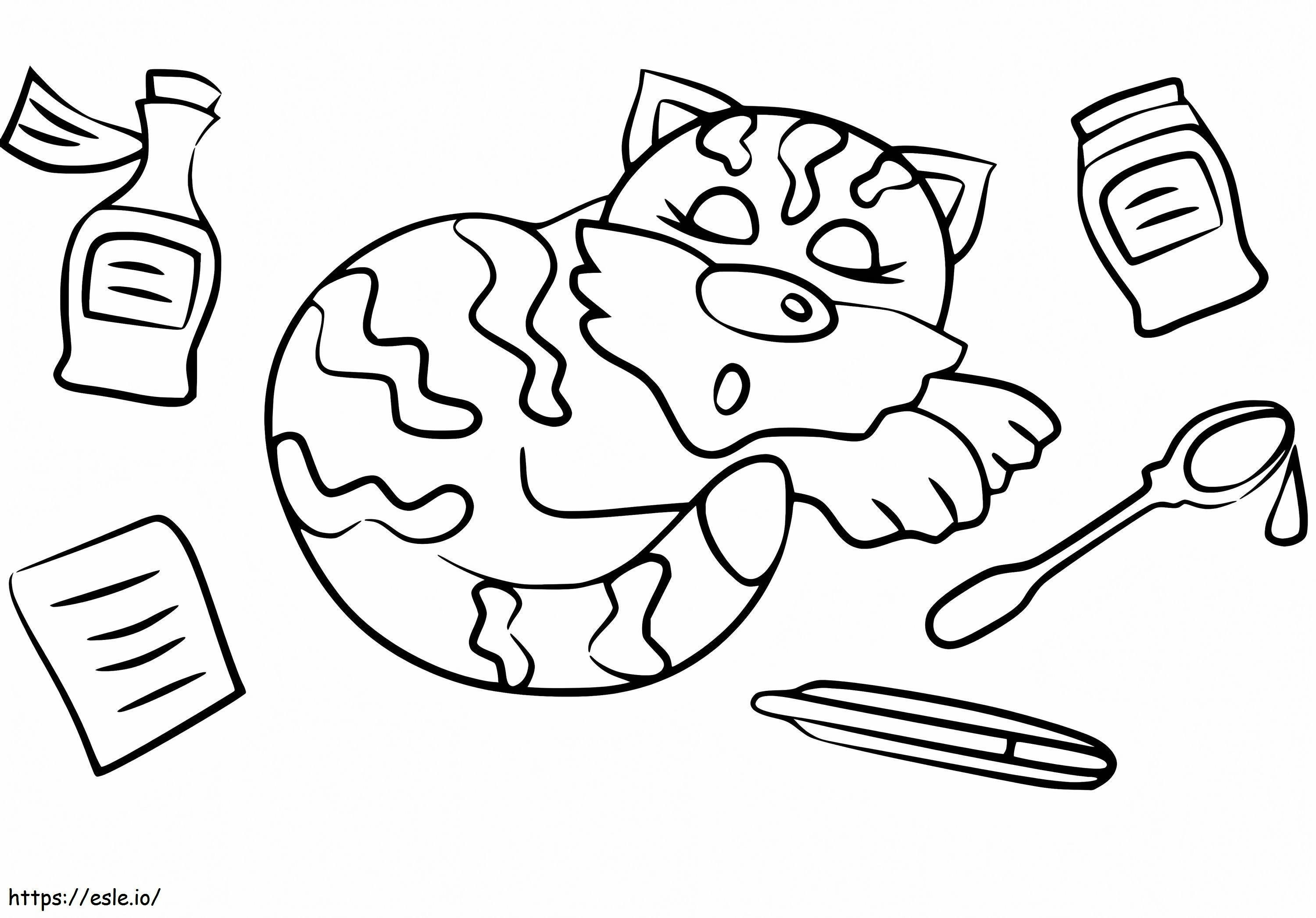 Coloriage Chat qui dort à imprimer dessin