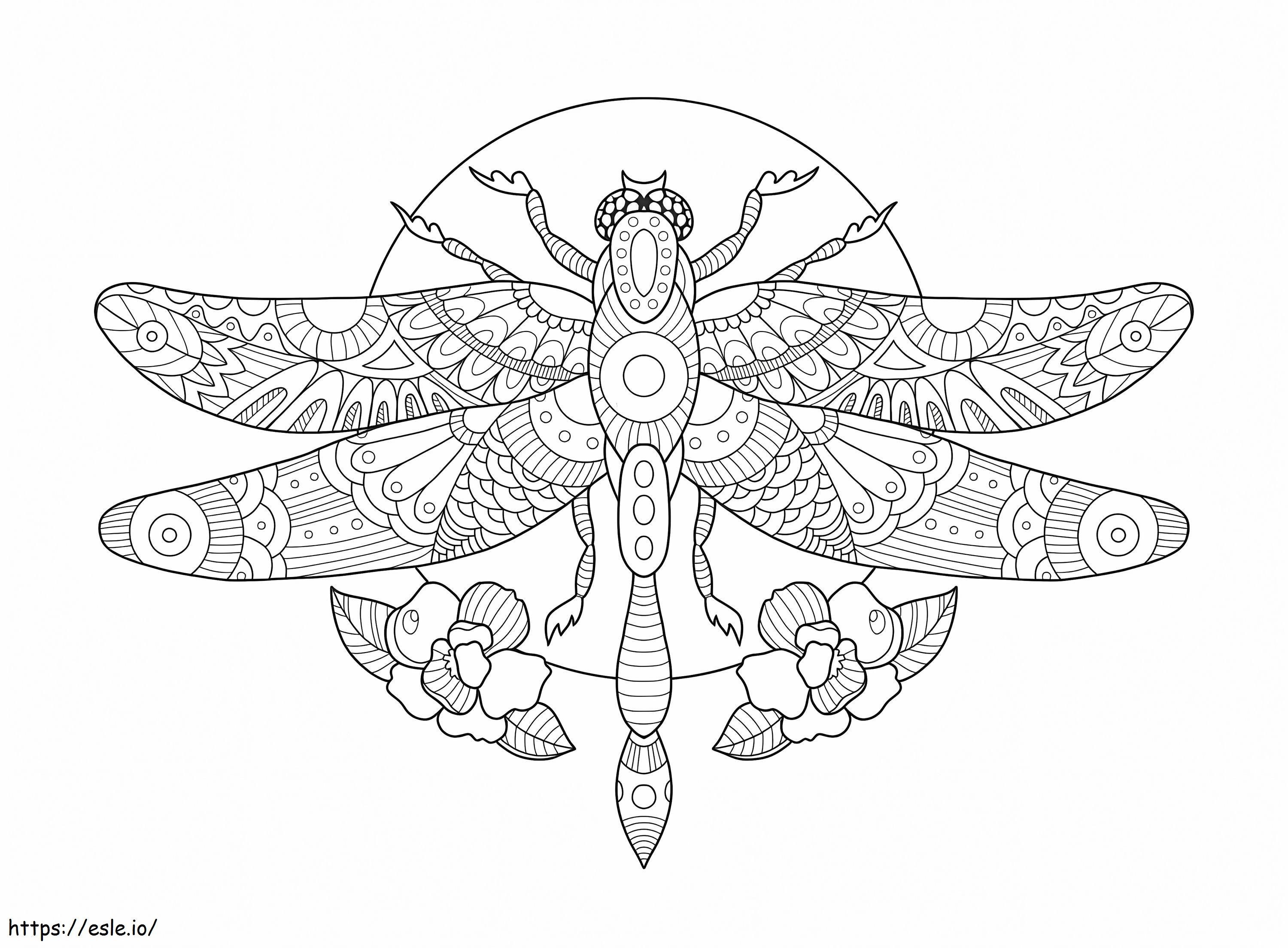 Coloriage Merveilleuse libellule à imprimer dessin