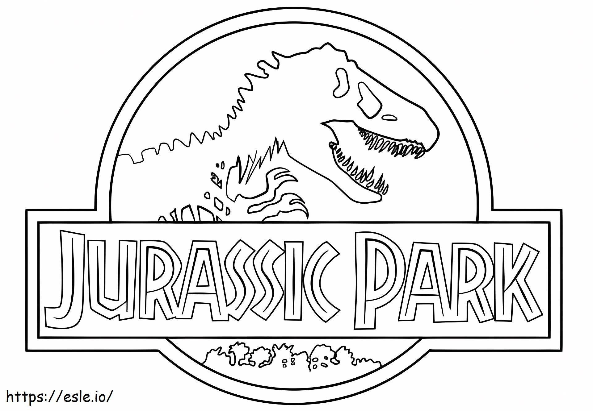 Coloriage Logo du parc jurassique à imprimer dessin
